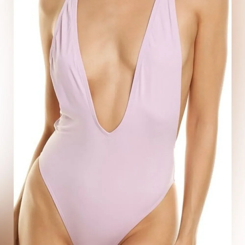 Dippin’ Daisy’s Sexy Beige Euphoria High Cut V Plunge One Piece Swimsuit - Picture 8 of 9